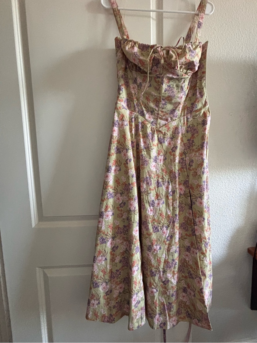 House of CB Carmen peony print bustier green Midi Sundress